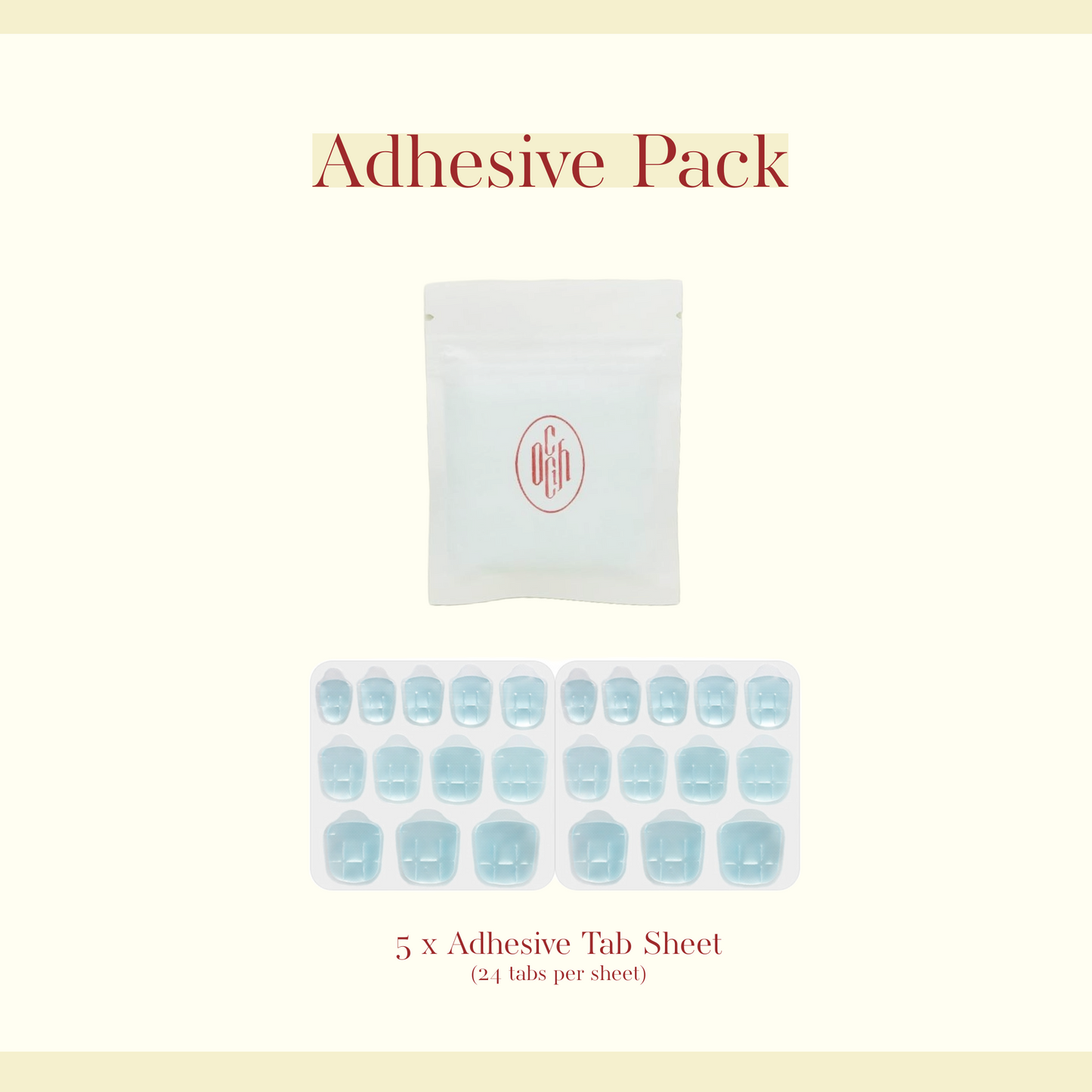 Ochic adhesive tabs refill pack — waterproof press-on nail adhesive strips