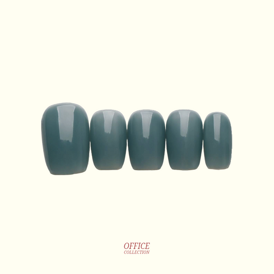 Calm Oasis single-colour press-on nails — soft neutral tone, square shape | Ochic Nails