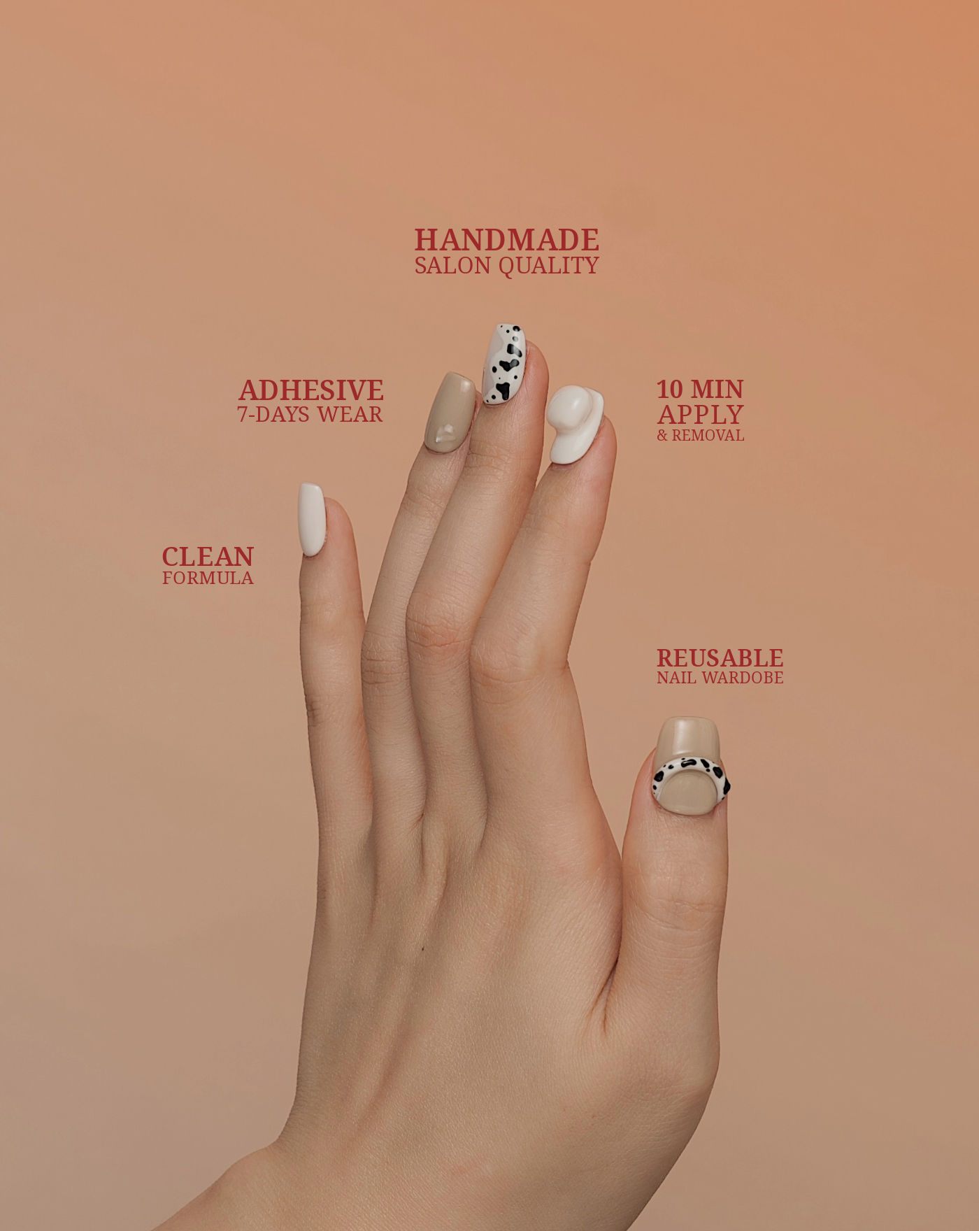 Cefalù Afternoon 3D press-on nails — milky yellow with dots detail | Ochic Nails