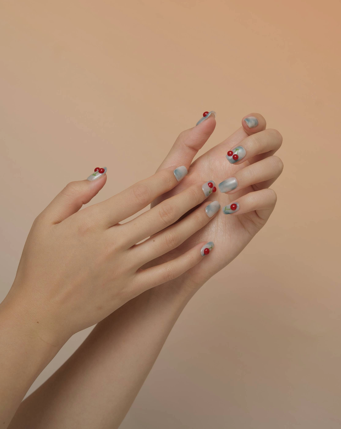 Cherry Hill 3D press-on nails — red cherry nail art | Ochic Nails