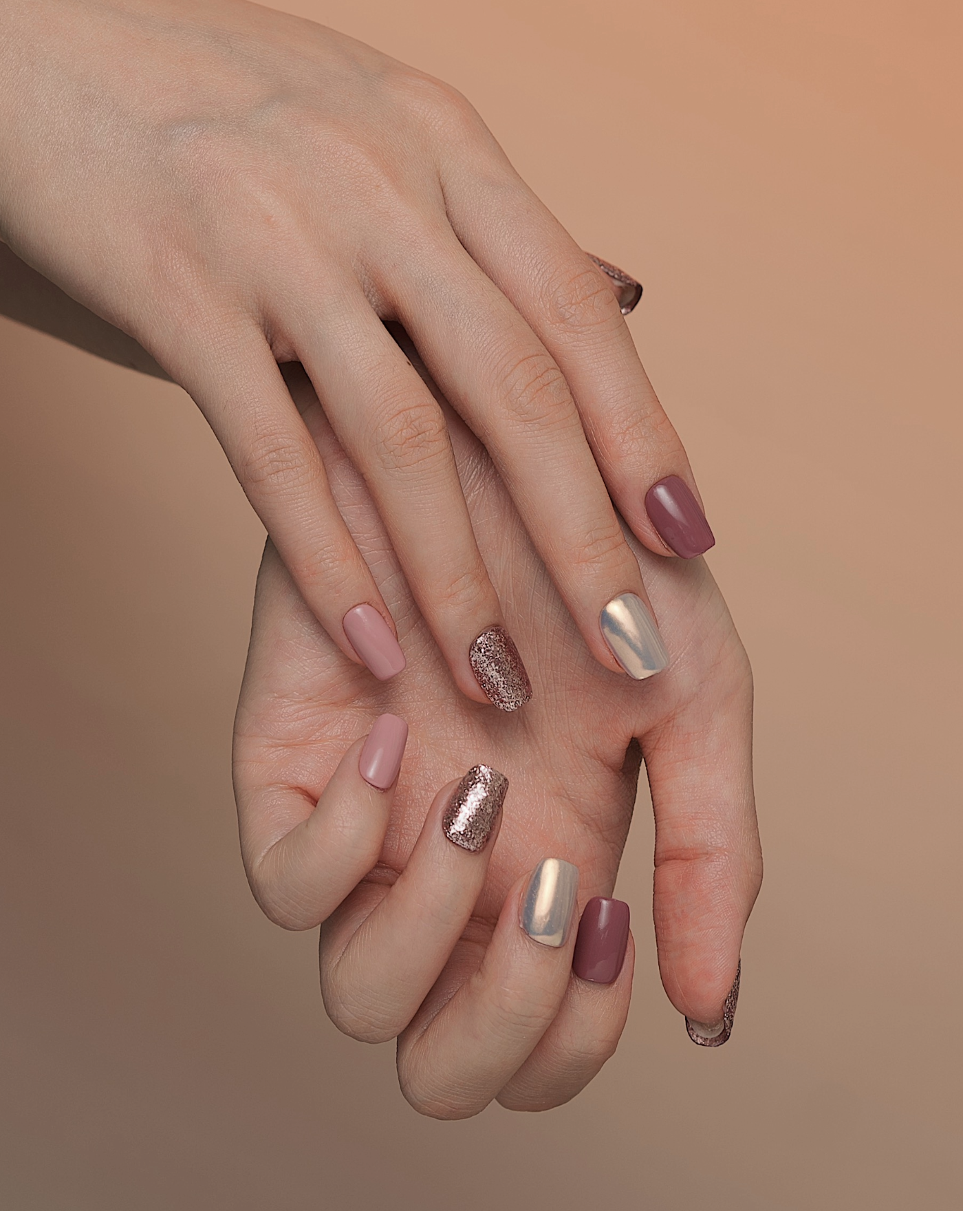 Dance the Night glitter press-on nails — multi-glitter pink party design | Ochic Nails