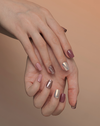 Dance the Night glitter press-on nails — multi-glitter pink party design | Ochic Nails