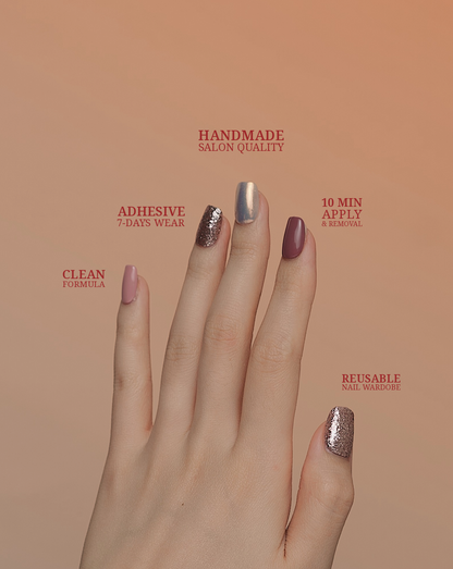 Dance the Night glitter press-on nails — multi-glitter pink party design | Ochic Nails