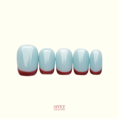 French Riviera French tip press-on nails — classic red tip, square shape | Ochic