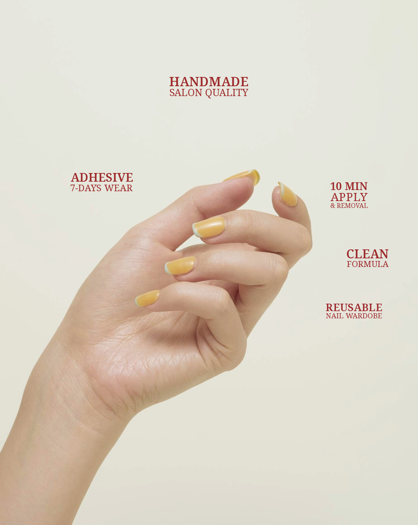 French Sunshine French tip press-on nails — soft yellow with baby blue tips | Ochic