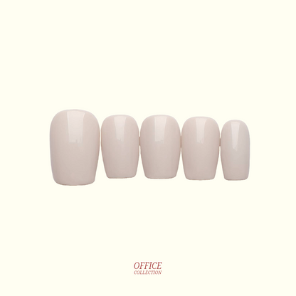 Fresh Start single-colour press-on nails — clean off white, square shape | Ochic
