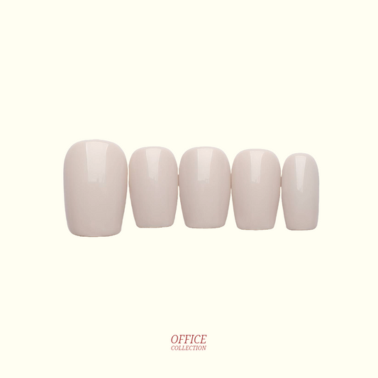 Fresh Start single-colour press-on nails — clean off white, square shape | Ochic
