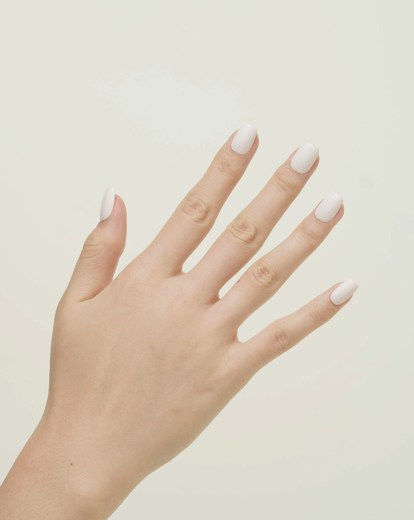 Fresh Start single-colour press-on nails — clean off white, square shape | Ochic