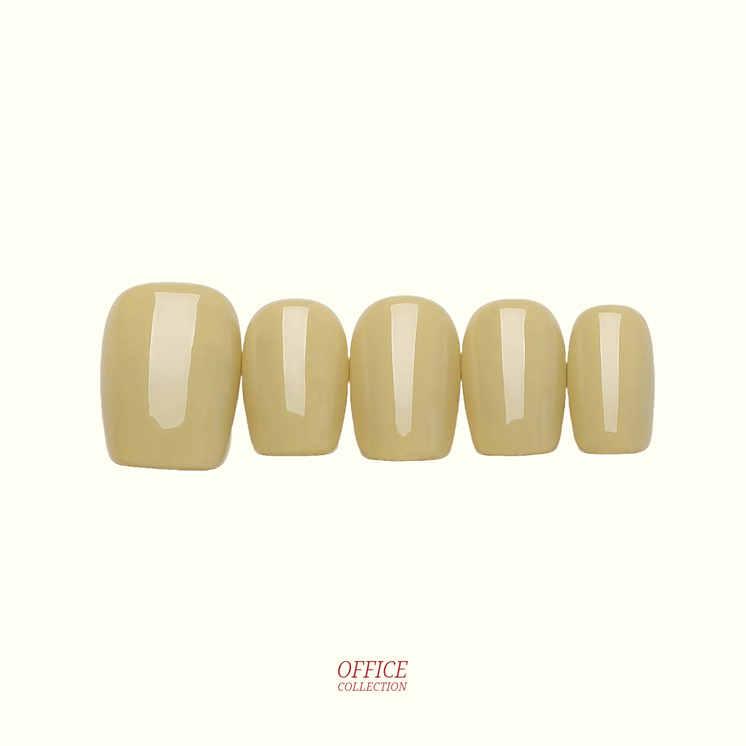 Keep It Up single-colour press-on nails — lemon yellow, square shape | Ochic