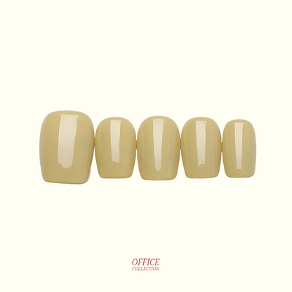 Keep It Up single-colour press-on nails — lemon yellow, square shape | Ochic