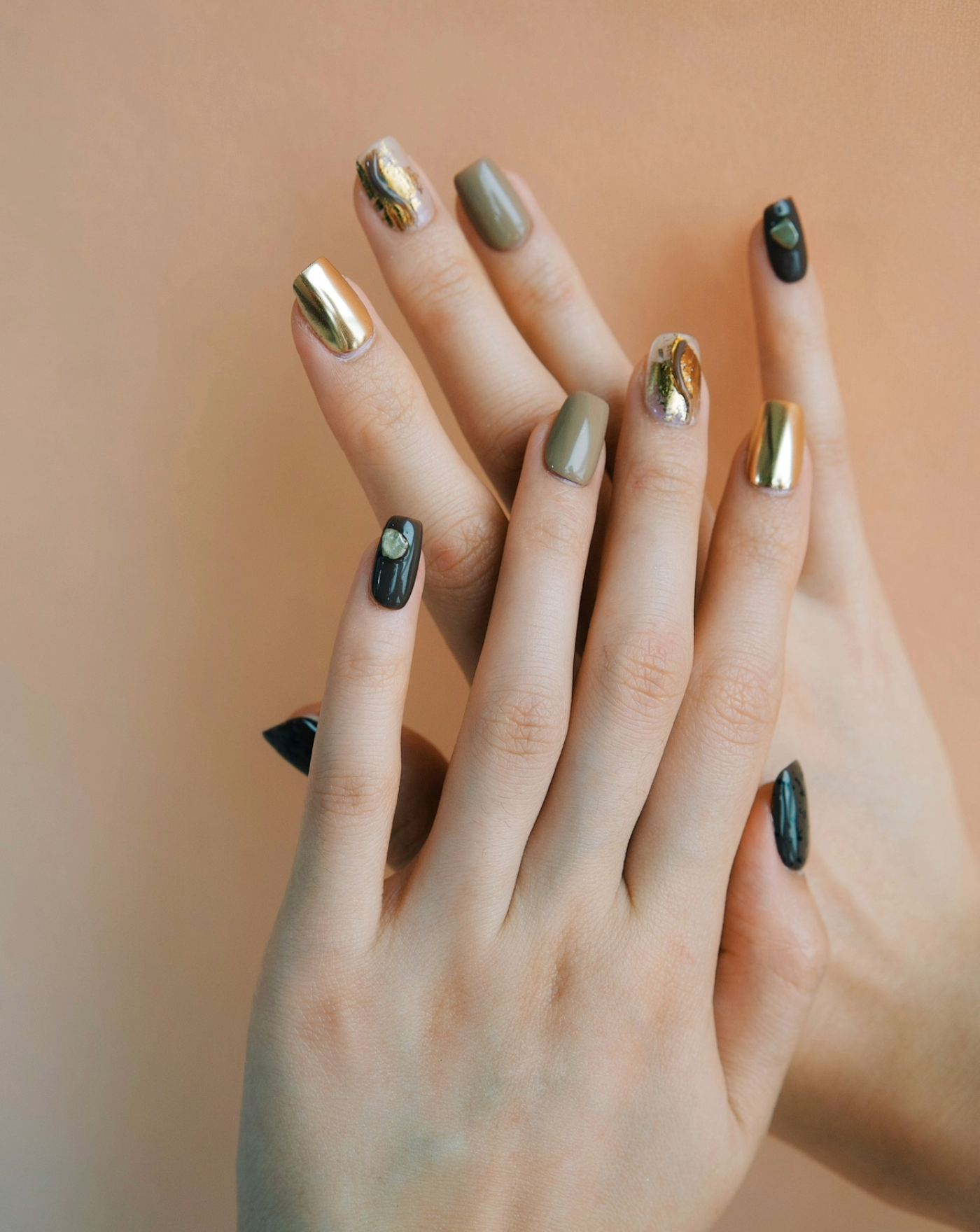 Kyoto Harmony 3D press-on nails — inspired by modern Japandi styled housing, 3d nail art | Ochic