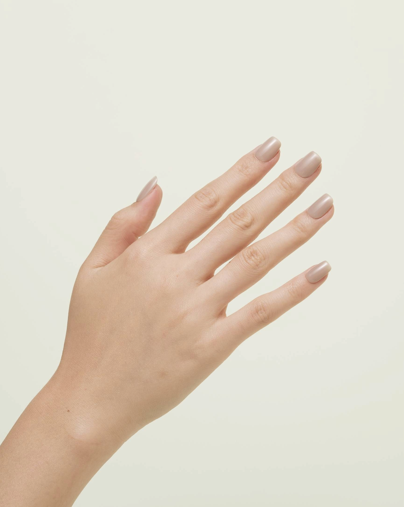 Stay Focused single-colour press-on nails — soft grey nude, square shape | Ochic