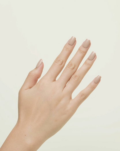 Stay Neutral single-colour press-on nails — warm beige nude, square shape | Ochic