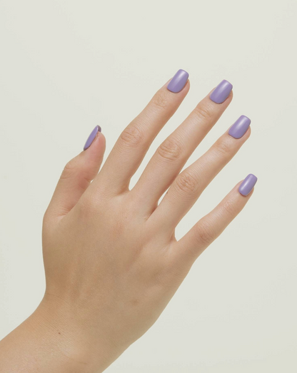 Think Big single-colour press-on nails — warm coral violet, square shape | Ochic