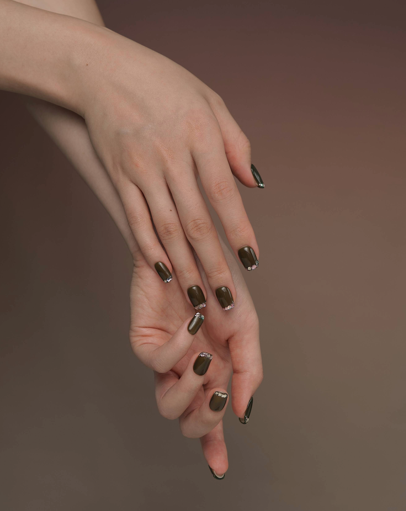 Yellow Tourmaline glitter press-on nails — warm gold gem shimmer, square | Ochic