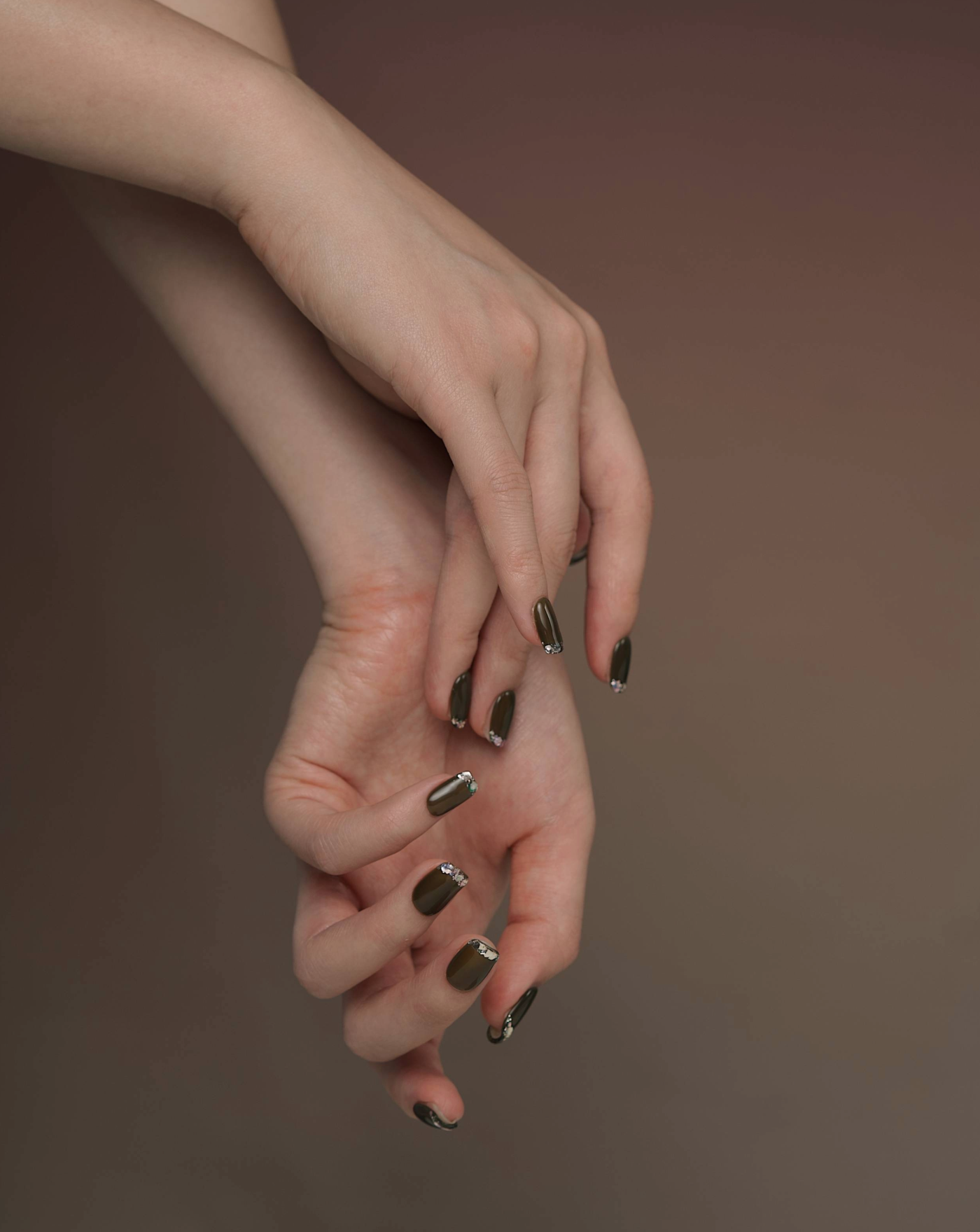 Yellow Tourmaline glitter press-on nails — warm gold gem shimmer, square | Ochic